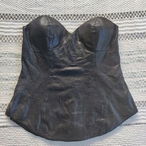 Leather look corset TOP